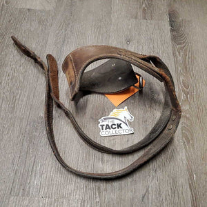 Leather Cribbing Collar *dirty, chewed, scraped, dry, TORN, CRACKING, older, stiff