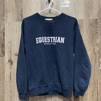 LS Sweatshirt "equestrian athletics" *gc, dirty?discolored, v.pilly, v.hairy, mnr faded