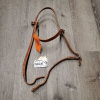 Thick Harness Leather Headstall *N0 throatlatch, N0 cheek laces, vgc, edge rubs, scratches, extra holes?