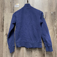 LS Sweatshirt Jacket, zip "RMSJ Champion" *gc, mnr faded & pills, older, wavy zipper

