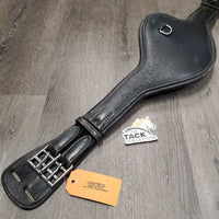 Thick Padded Small Belly - Dressage Girth, 2x els, D Ring *gc, creases, dirt, older, scraped edges
