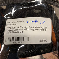 4 Fleece Polo Wraps, bag *vgc, undone stitching, mnr dirt & hair

