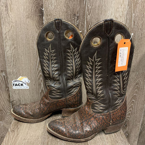 Men's Pointed Toe Cowboy Boots *gc, mnr dirt, uneven heel wear, toe dings, scuffs, rubs, creases