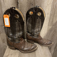 Men's Pointed Toe Cowboy Boots *gc, mnr dirt, uneven heel wear, toe dings, scuffs, rubs, creases
