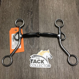 SS Curved Western Thin Sweet Iron Jointed Training Sliding Gag *vgc, mnr rust, clean, scratches/chewed