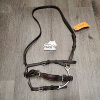 Lever Soft Leather Noseband, adjustable *gc, mnr dirt, xholes, scrapes, dry, rubs, discolored metal
