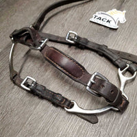 Lever Soft Leather Noseband, adjustable *gc, mnr dirt, xholes, scrapes, dry, rubs, discolored metal
