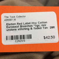 Hvy Cotton Euroseat Breeches *vgc, mnr undone stitching & faded