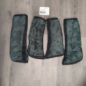 Front & Hind Hvy Mesh covered Shipping Boots *vgc, clean, pills, mnr rubs, pulled mesh, snags & stains, older