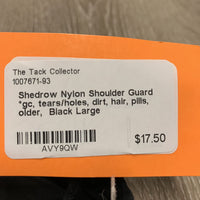 Nylon Shoulder Guard *gc, tears/holes, dirt, hair, pills, older
