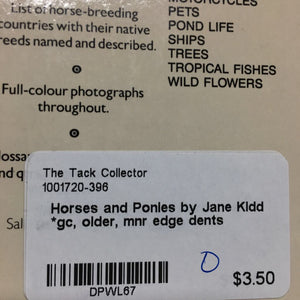 Horses and Ponies by Jane Kidd *gc, older, mnr edge dents