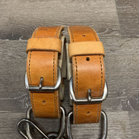 Pr Hvy Thick Padded Leather & Chain Hobbles *vgc, scrapes, clean, stains, older, dusty, mnr stain