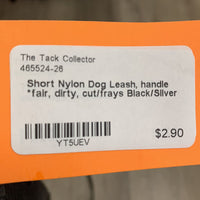 Short Nylon Dog Leash, handle *fair, dirty, cut/frays
