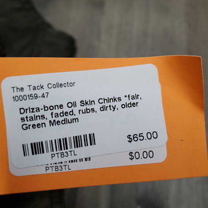Oil Skin Chinks *fair, stains, faded, rubs, dirty, older