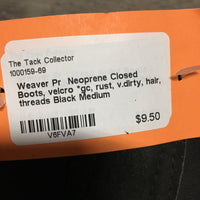 Pr Neoprene Closed Boots, velcro *gc, rust, v.dirty, hair, threads
