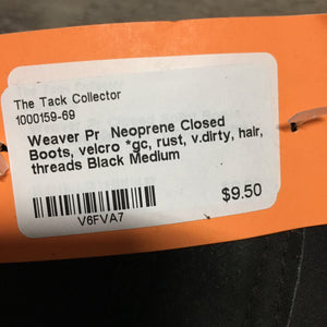Pr Neoprene Closed Boots, velcro *gc, rust, v.dirty, hair, threads
