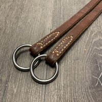 Thick Harness Leather Western Running Martingale Attachment, adjustable, snap *vgc, mnr scratches, scrapes & dirt, rust
