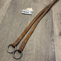 Thick Harness Leather Western Running Martingale Attachment, adjustable, snap *vgc, mnr scratches, scrapes & dirt, rust
