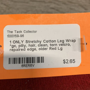 1 ONLY Stretchy Cotton Leg Wrap *gc, pilly, hair, clean, torn velcro, repaired edge, older