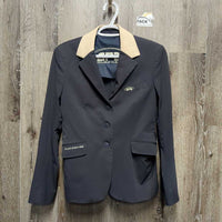 Technical Show Jacket, suede collar *gc, older, faded, loose button, snags, puckers

