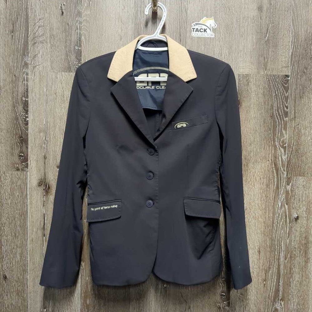 Technical Show Jacket, suede collar *gc, older, faded, loose button, snags, puckers