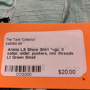 LS Show Shirt *vgc, 0 collar, older, puckers, mnr threads