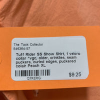 SS Show Shirt, 1 velcro collar *vgc, older, crinklles, seam puckers, curled edges, puckered colalr
