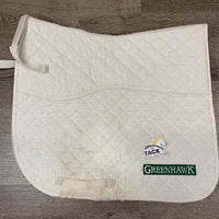 Quilted Double Back Dressage Pad, embroidered *fair, mnr dirt, stained, hair, dingy, pilly, torn edges
