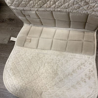 Thick Back Quilted Dressage Pad *fair, stained, dingy, sm hole, unstitched weak velcro, puckered, threads