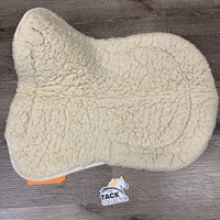 Quilt Fleece Rolled Edge Half Pad *gc, clean, stains, hair, clumpy pilly fleece, missing 1 strap
