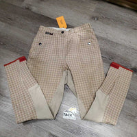 Full Seat Breeches *fair, stained/discolored legs, knee puckers, mnr pilly, older, stain/goo
