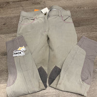 Euroseat Breeches *gc, older, v.stained/discolored seat & legs, seam puckers, curled waist lining