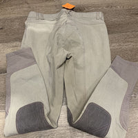 Euroseat Breeches *gc, older, v.stained/discolored seat & legs, seam puckers, curled waist lining
