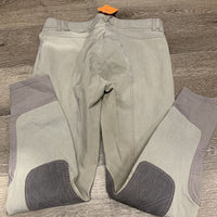 Euroseat Breeches *gc, older, v.stained/discolored seat & legs, seam puckers, curled waist lining