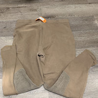 Hvy Cotton Breeches *gc, older, mnr hair, faded, seam puckers, curled/torn pocket edge