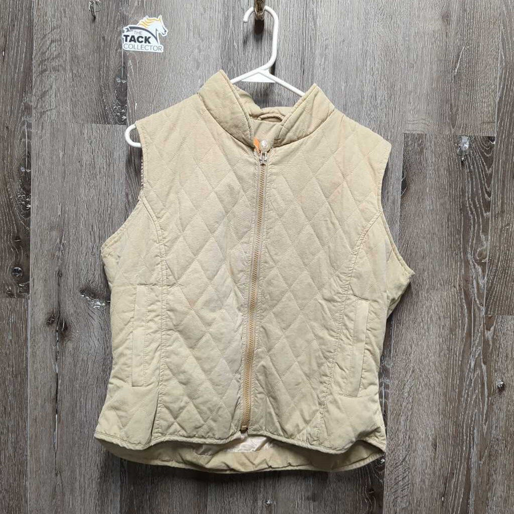 Lt Quilt Vest, Zip *fair, older, dingy, puckers, crinkles, threads