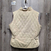 Lt Quilt Vest, Zip *fair, older, dingy, puckers, crinkles, threads