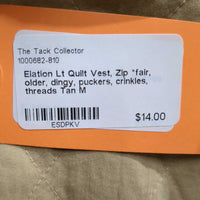 Lt Quilt Vest, Zip *fair, older, dingy, puckers, crinkles, threads