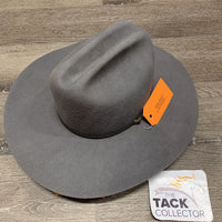 3X Cattleman Wool Felt Cowboy Hat Braided Band, with rain cover, box *vgc, mnr dirt, hair, misshapen, lifted band glue
