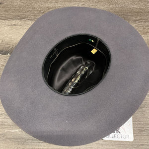 3X Cattleman Wool Felt Cowboy Hat Braided Band, with rain cover, box *vgc, mnr dirt, hair, misshapen, lifted band glue