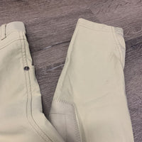 JUNIORS Euroseat Breeches *gc, rubs/pills, mnr stains, older, discolored/stained seat & legs
