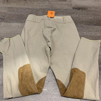 Euroseat Breeches *vgc, sm stains, threads, hairy velcro, mnr seam puckers, dingy/discolored seat & legs
