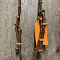 Round Braided Leather Headstall *gc, dirty, older, stains, loose/undon laces