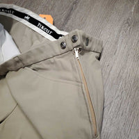 Euroseat Breeches, side zip *vgc, older, undone dart stitching, seam puckers
