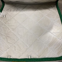 Quilt Dressage Saddle Pad, x2 piping *gc, faded, mnr hair, dirt, pills, rubs
