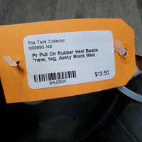 Pr Pull On Rubber Heel Boots *new, tag, dusty
