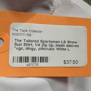 LS Show Sun Shirt, 1/4 Zip Up, mesh sleeves *vgc, dingy, pills/rubs