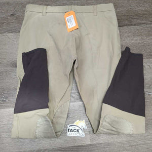 Euroseat Breeches *fair, faded, stains, v.discolored/stained seat & legs, stretched?knees