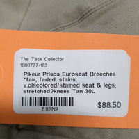 Euroseat Breeches *fair, faded, stains, v.discolored/stained seat & legs, stretched?knees
