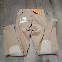 Hvy Cotton Breeches, Pull on *gc, stains, pilly, threads, torn belt loop, older, rubs